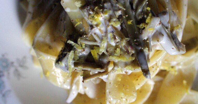 Tagliatelle veg – con carciofi, limone e panna di soia –
